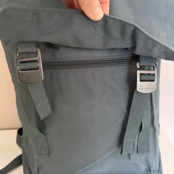 Fjällräven Foldsack No 1 Backpack Blue Foldover Style G-1000 Water Resistant Bag - Picture 3 of 10
